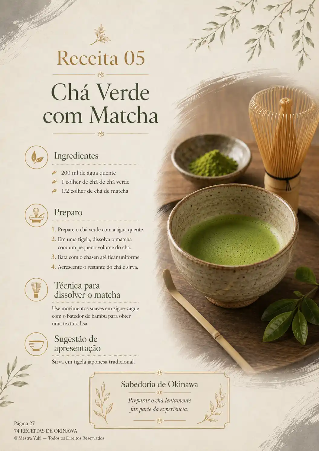 Página do material: Chá Verde com Matcha
