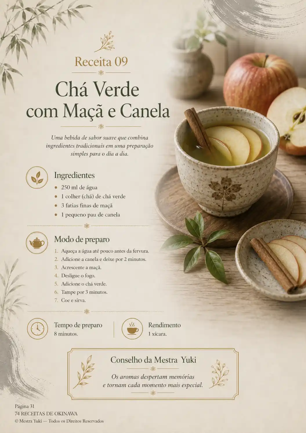 Página do material: Chá Verde com Maçã e Canela