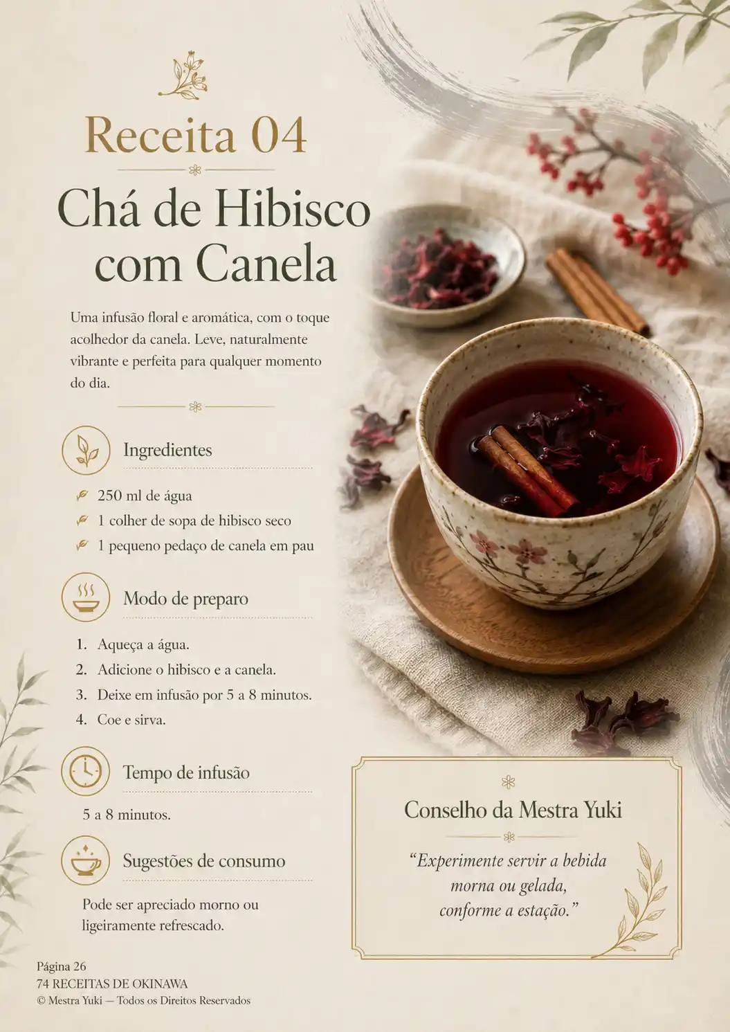 Página do material: Chá de Hibisco com Canela