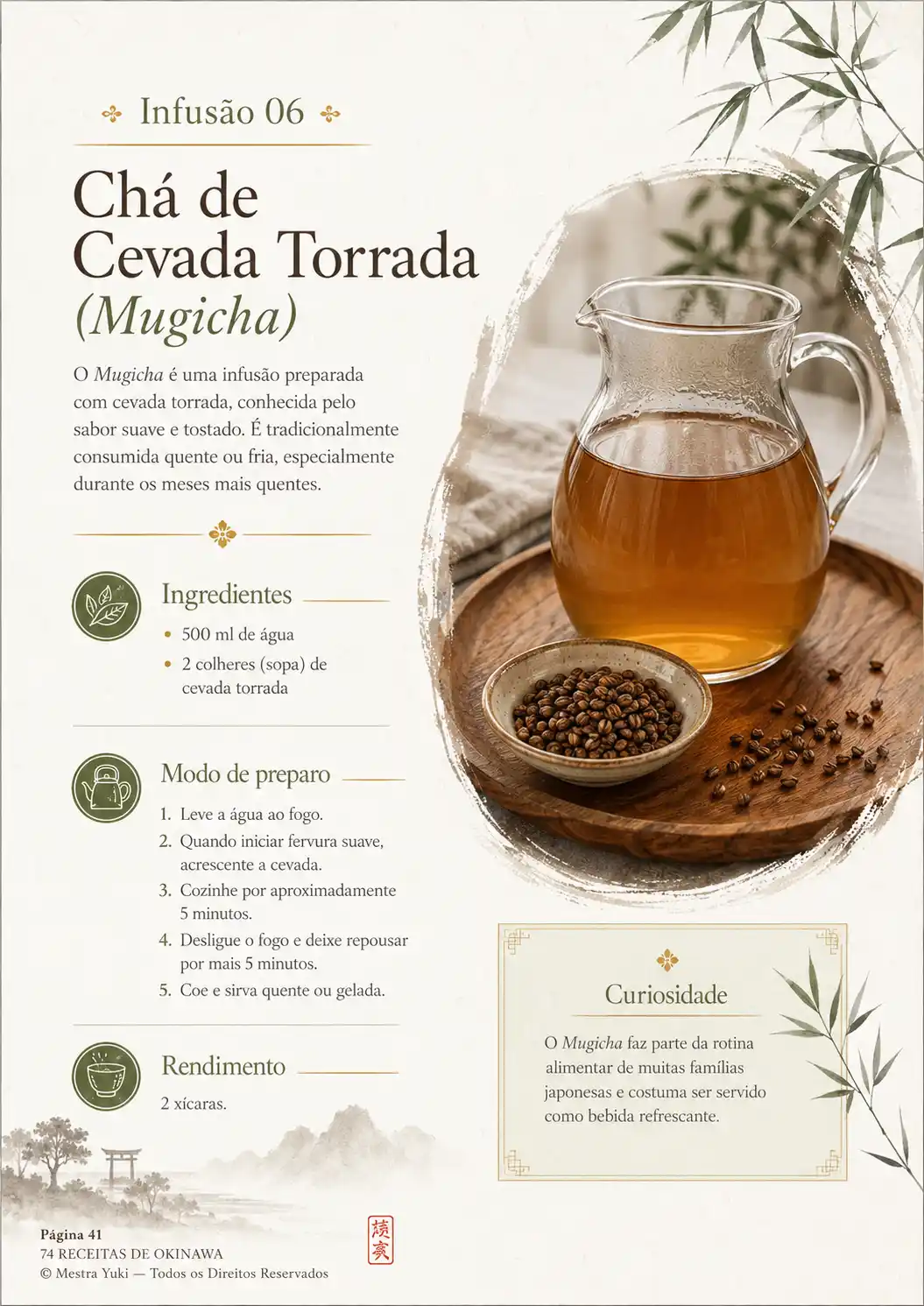 Página do material: Chá de Cevada Torrada — Mugicha